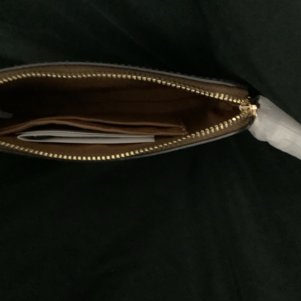 Coach Brown Signature Canvas Wristlet with Winter Scene Coach Graphic and Strap - Picture 2 of 2